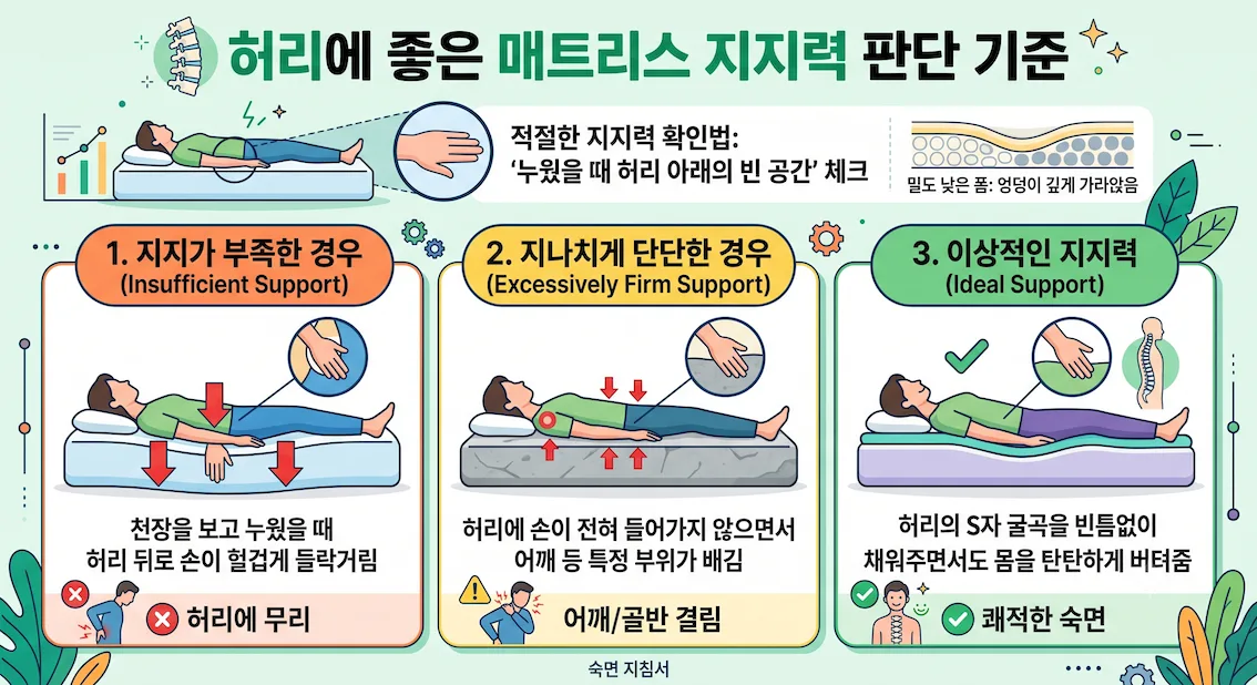 허리에 좋은 매트리스 지지력 기준